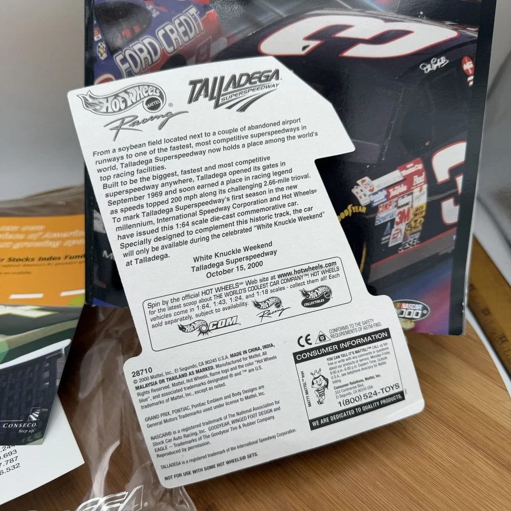 Vtg‎ 2000 Winston 500 Talladega Program Hot Wheels Lot Dale Earnhardt Last Win